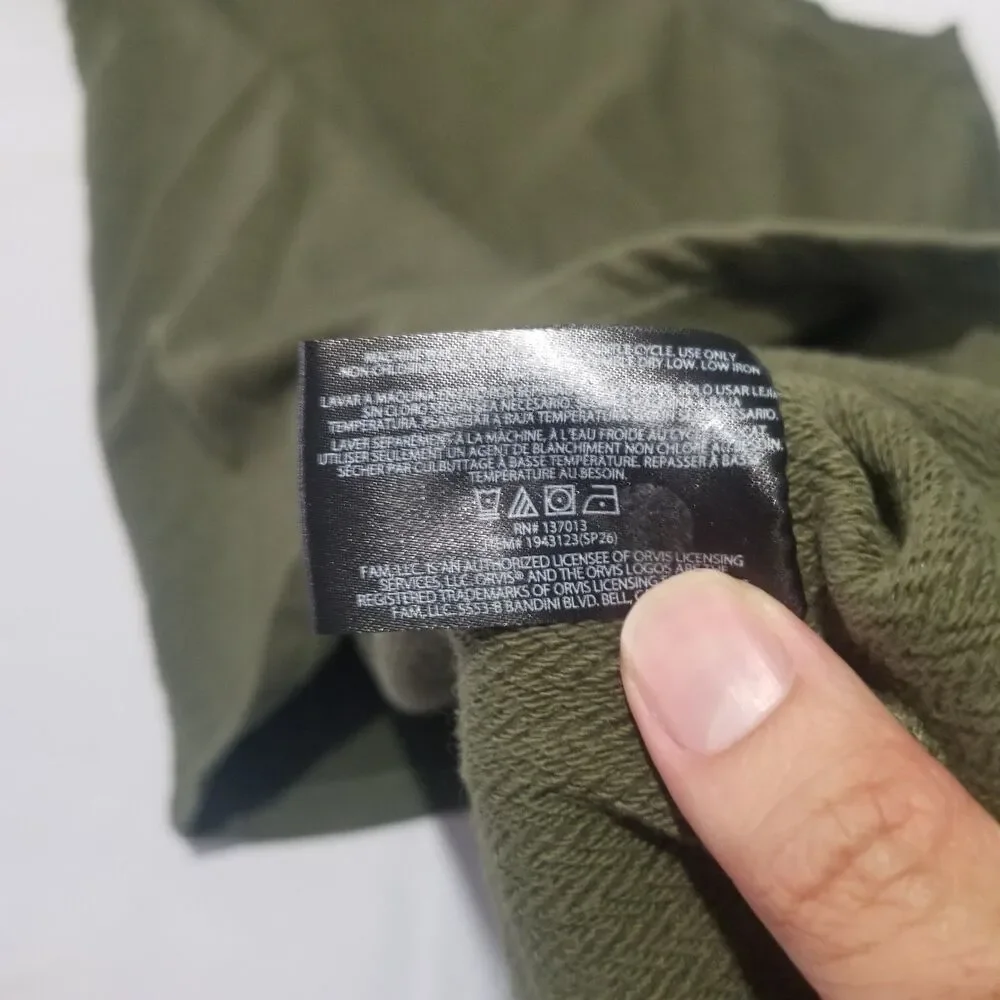 Orvis Men's Long Sleeve Textured Crew Neck Sweatshirt Olive Green Size L
